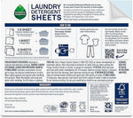 Back of Seventh Generation laundry detergent sheets box with how-to-use icons, warnings, and ingredient panel