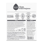 Back panel of Seventh Generation dishwasher detergent packaging showing ingredients, instructions and barcode