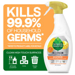 Seventh Generation disinfecting multi-surface cleaner bottle with lemongrass citrus label and callout about killing 99.9% of germs