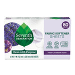 Primary product photo of Seventh Generation Fresh Lavender fabric softener sheets box showing brand logo and product claims