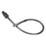 Photograph of a small tether attachment cord accessory with loop and adjustable stopper on white background