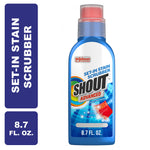 Shout Advanced set-in stain scrubber bottle with blue label and red cap showing 8.7 fl. oz. on white background