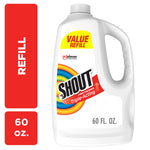 White Shout triple-acting value refill bottle shown with red side panels reading “Refill” and “60 oz.”