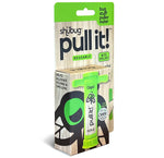 Angled view of Shübug Pull It! retail packaging showing the green suction tool and branded cardboard backing