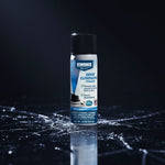 Simoniz odor eliminator fogger aerosol can photographed on a dark reflective surface