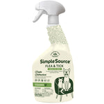 SimpleSource Flea & Tick spray bottle with white trigger and illustrated cat and dog label