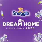 Purple Snuggle branded graphic with the Snuggle logo, teddy bear and HGTV Dream Home proud sponsor 2026 text.