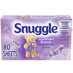 Purple Snuggle Lavender Breeze dryer sheets box with bear mascot and lavender graphics, labeled 80 sheets