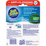 Back-of-pack product information panel for Soft Scrub Duo-Cubes showing directions, ingredients and safety warnings