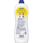 Back label of a Soft Scrub lemon cleanser bottle showing directions, ingredients and caution text