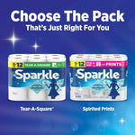 Two Sparkle multipack options shown side by side with headline 'Choose The Pack That's Just Right For You' on blue background