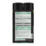 Rear view of twin Spectracide aerosol cans showing directions, precautionary statements and barcode