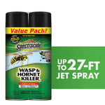Front-facing twin pack of Spectracide Wasp & Hornet Killer aerosol cans with value-pack banner