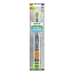 Spinbrush Clear & Clean kids electric toothbrush in clear retail blister packaging
