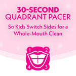 Pink graphic reading '30-second quadrant pacer' with icon of a mouth divided into four numbered sections on a light background.