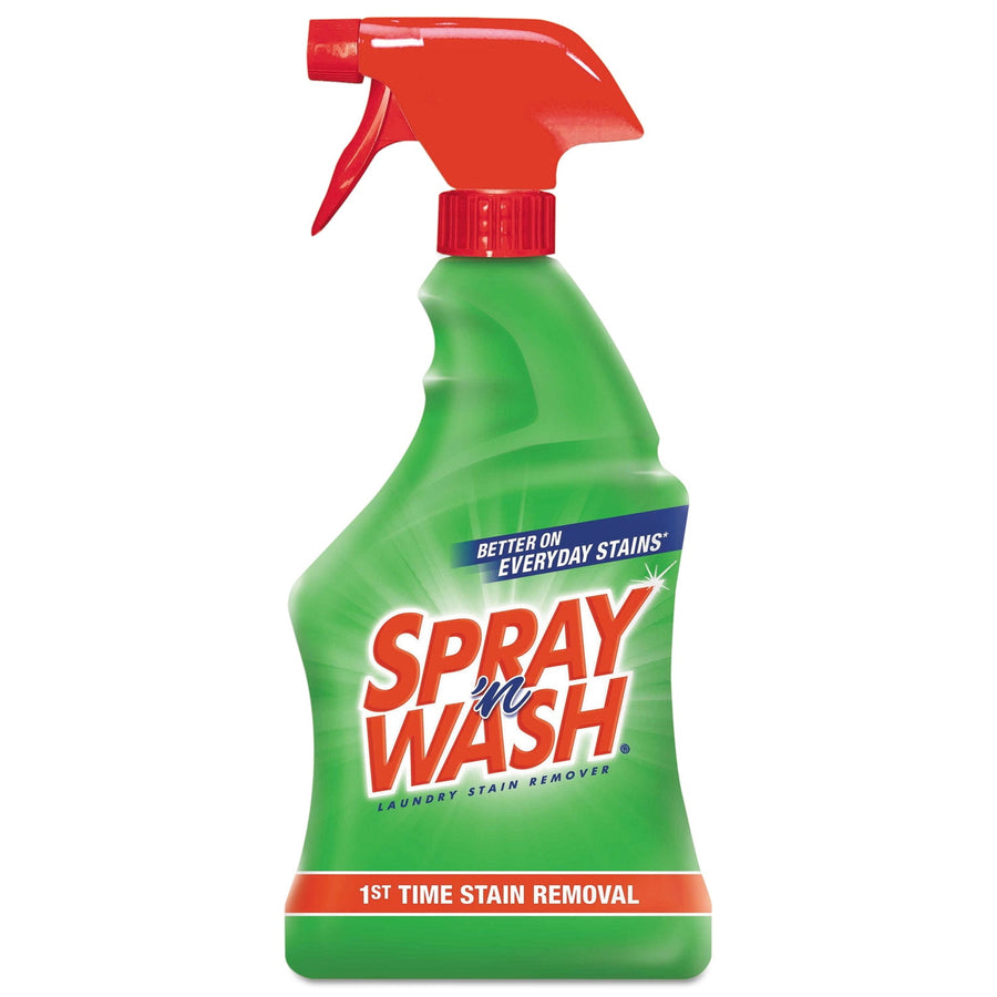 Green Spray 'n Wash trigger bottle with red nozzle and prominent logo on a white background