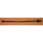 Black straight spray wand laid horizontally on a wood surface showing both connector ends