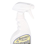 Top portion of a white spray bottle showing trigger sprayer and partial Grandma's Secret label on a white background.