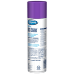 Rear view of a Sprayway glass cleaner aerosol can showing directions, ingredient text and a purple cap