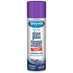Tall aerosol can of Sprayway glass cleaner with purple cap and lavender graphics on a white background