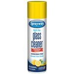 Sprayway lemon-scented glass cleaner aerosol can with yellow cap and front label