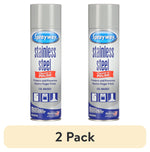 Two Sprayway stainless steel cleaner & polish aerosol cans shown side by side on white background
