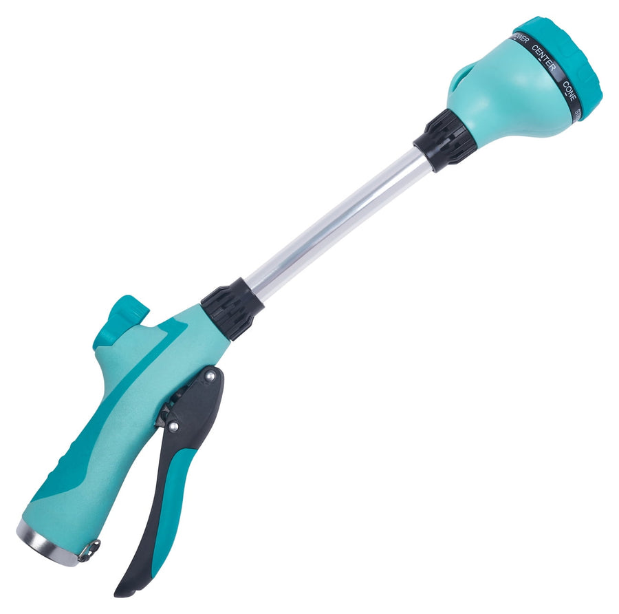 Sprout gooseberry green watering wand with metal extension, ergonomic trigger handle on white background