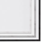 Stacked corner view showing multiple frame edge options and white canvas surfaces, illustrating available frame finishes for the artwork.