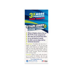 Back of Stain Away Plus denture cleanser box showing usage directions and bullet points