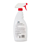 Rear view of Great Value stain remover spray bottle showing back label text, barcode and red trigger