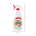 Front view of Great Value stain remover spray bottle with dimension lines showing 11" height and 3.5" width