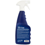 Rear view of a blue spray bottle featuring Star brite Ultimate Vinyl Clean label and product text on a white background