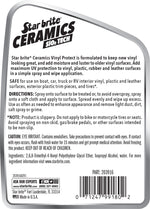 Back label of Star brite Ceramics Vinyl Protect showing product directions, cautions, ingredients and barcode
