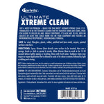 Close-up of the back label of Star brite Ultimate Xtreme Clean showing directions, cautions and barcode