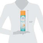 Illustration showing Static Guard spray can with dimensions 8.5 inches tall and 2 inches wide against mannequin silhouette