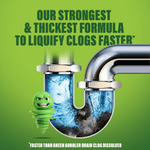 Promotional graphic showing pipes with flowing water and text about strongest, thickest formula