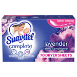 Single Suavitel Complete lavender dryer sheets box showing brand logo, lavender flowers and '70 dryer sheets' callout.