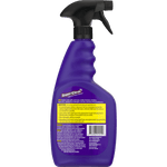 Rear view of purple Super Clean spray bottle showing directions label and barcode
