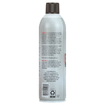 Rear view of Super Tech aerosol can showing small text warnings, barcode, recycling symbols, and manufacturer info.