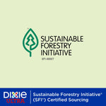 Sustainable Forestry Initiative logo and text on a pale background with a Dixie Ultra certification banner along the bottom.