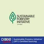 Sustainable Forestry Initiative logo and text with Dixie Ultra branding banner noting SFI certified sourcing
