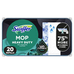 Swiffer Mop heavy duty wet refills package with branding, 20 refills callout and scrubbing power claim
