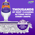 Close view of Swiffer PowerMop head and pad with graphic callout 'Thousands of deep-cleaning actions'