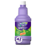 Purple Swiffer WetJet refill bottle labeled Gain scent against a white background