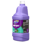Angled view of a purple Swiffer WetJet refill bottle showing front label and partial side text
