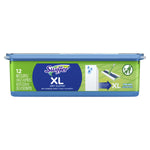 Side view of a Swiffer XL wet cloths plastic tub package showing product branding and mop graphic