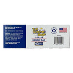 Long horizontal panel of the Tall Kitchen Bags box showing branding, product details, barcode and a 'Made in the USA' flag