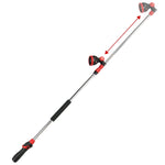 Telescoping watering wand shown diagonally with arrows indicating extendable length and adjustable head