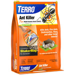 Orange TERRO Ant Killer ShakerBag package displayed upright showing brand, ant graphic, and product callouts