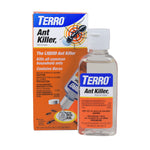 TERRO Ant Killer bottle positioned in front of its orange product box showing matching labels